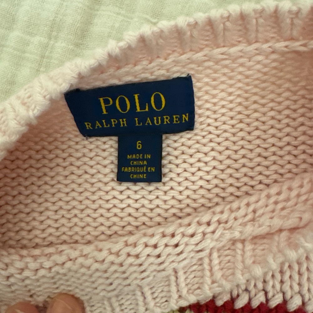 Rare Girls Polo Ralph Lauren knit American flag sweater sz 6 🇺🇸 - Picture 2 of 6
